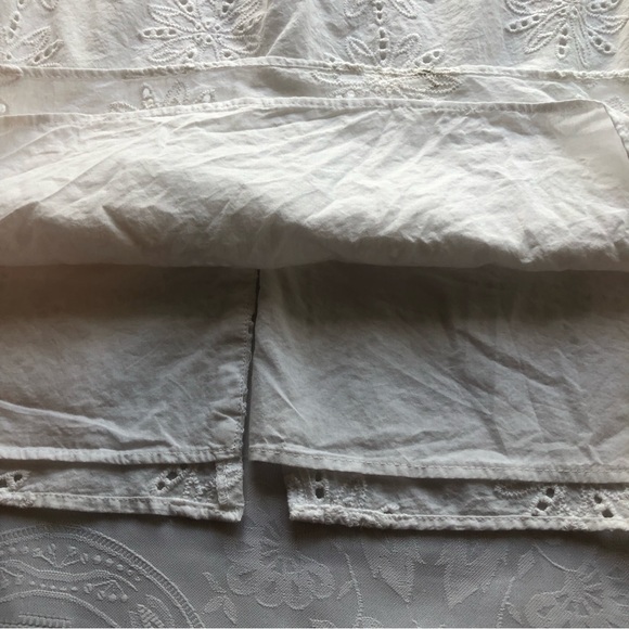 Zara Girls Size 13-14 White Embroidered Lined Short Sleeves Dress Button-Up - Picture 14 of 16